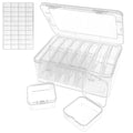 Guyuyii 15 Clear Plastic Bead Storage Containers with Hinged Lids & Labels - size: 15 Pcs