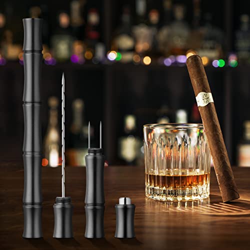 TISFA Cigar Draw Enhancer Tool, 3-in-1 Cigar Punch Set
