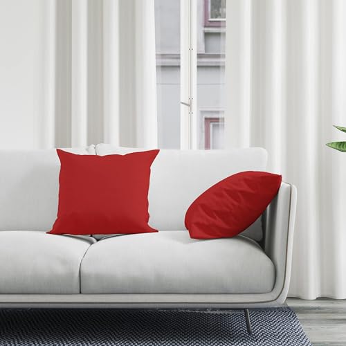 Encasa XO Throw Pillow Covers, Cotton, No Inserts 16"x16" - color: Deep Red, size: 16" x 16" (Pack of 2)