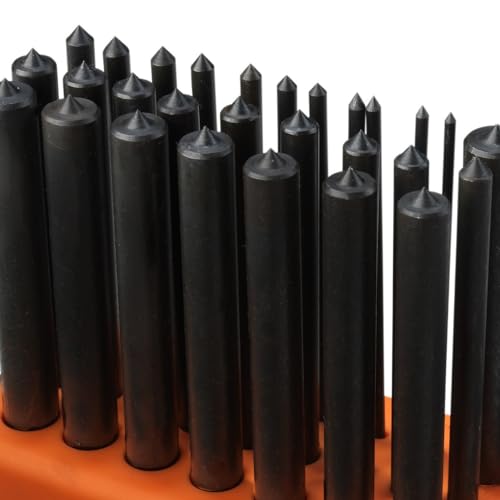 NEIKO 02621A Transfer Punch Set with Premium Heat-Treated Alloy Steel Punches, Hole-Punch Set, Punch Sizes 3/32" to 1/2", 28-Piece Kit - size: 28 Piece Set, style: Transfer Punch