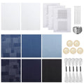 DORMIYA Sashiko Kit for Beginners, Water-Soluble Sashiko Thread and Needles Set, Pure Fabric Sashiko Stencil Kit, Versatile Sashiko Supplies, Embroidery Transfer Templates for DIY Crafts - color: Style 2