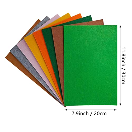 Jtnohx Stiff Felt, 2mm Thick Felt Sheets for Crafts, 8"x12" Hard Felt Fabric Squares 8Pcs for DIY Projects (Yellow Brown Series) - color: Yellow Brown Series