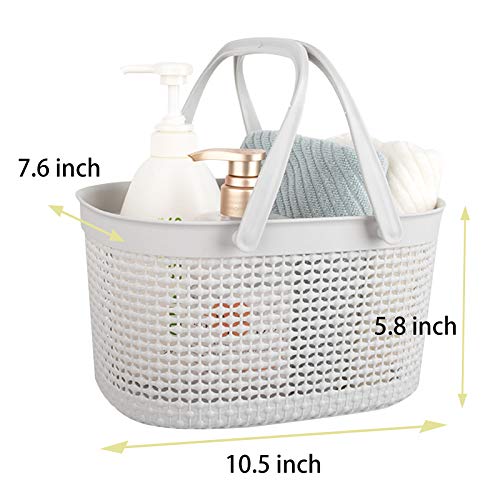 rejomiik Portable Plastic Shower Caddy Basket with Handles, Gray - color: Grey, size: 1 pack