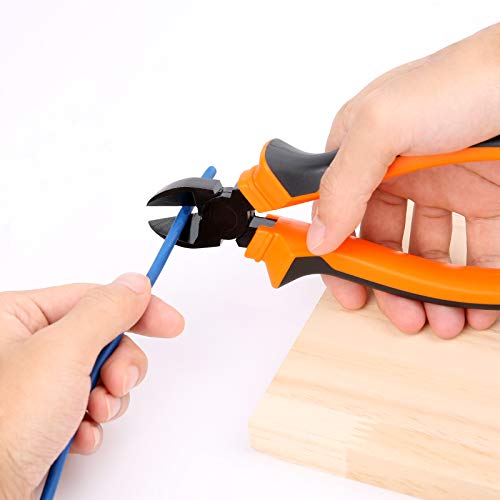 BOENFU Wire Cutters Heavy Duty Side Cutters 7.5 Inches CRV Steel, Comfort Grip Diagonal Cutting Pliers for Floral Wire, Crafting, Chicken Wire, Orange - color: 7.5 Inches - Orange Handle