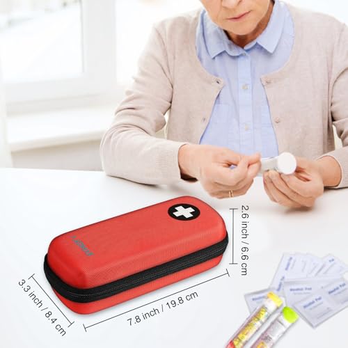 MEDMAX Epipen Medical Carrying Case Hard Shell EVA Travel Organizer Bag - color: Red
