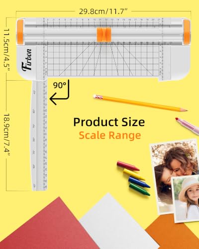 Firbon A5 Paper Cutter, Small Straight Paper Trimmer with Side Ruler - color: A5-white
