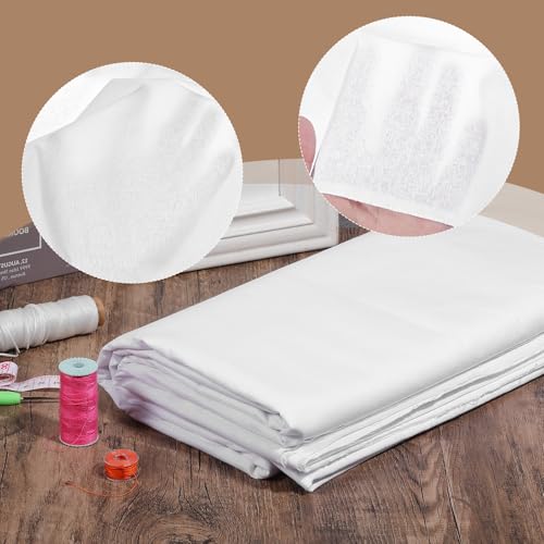 5 Yards White Cotton Fabric by the Yard Fabrics,59 Inches Wide Medium Weight 100% Natural Cotton Fabrics,Bleached Muslin Fabric for Sewing Clothing Crafts Material - color: White, size: 5 yard