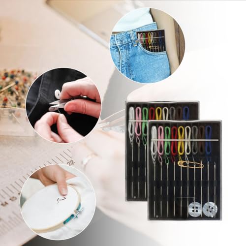 QHAJRYYC 2 Boxes Easy Pre Threaded Needle Kit, Prethreaded Sewing Kits - color: Assorted Colors