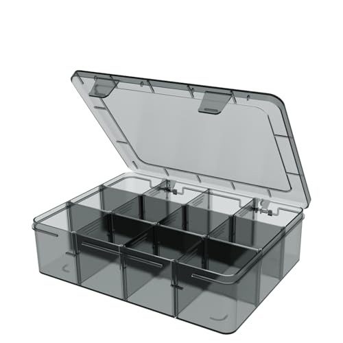 Clear Organizer Box,12 Grids Tackle Box Orangizer - color: Gray, size: 1x Large 12 Grids