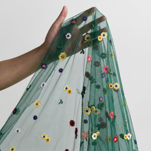 Horaldaily Christmas Green Embroidery Tablecloth, 60×104 Inch Rectangular - color: Deep Green, size: 60" x 104" (Rectangular)