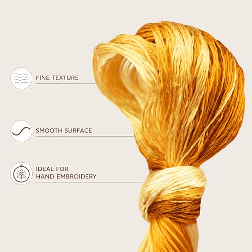 Natural 100% Silk Thread, Handmade Embroidery Thread Silk Floss 9 Colors 110m Each (86) - color: 86