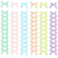 Pre-Tied Pastel Rainbow Satin Ribbon Bows for Crafts 3", 6 Colors - color: Pastel