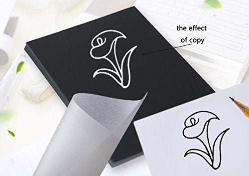 50 Pcs Carbon Transfer Paper Tracing Paper 11.7"×8.3" for Transfer Pattern on Wood, Paper, Canvas (White) - color: White