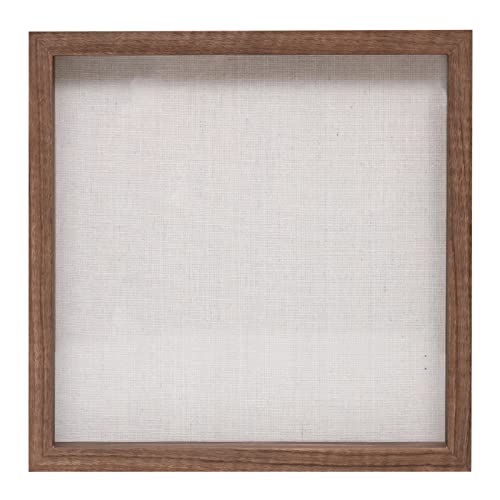Muzilife 12x12 Shadow Box Picture Frame with Linen Board - Deep Wood & Glass Display Rustic Case Ready to Hang Memorabilia, Pins, Awards, Medals, Wedding, Tickets, and Photos, Carbonized Large - color: Brown, size: 12x12