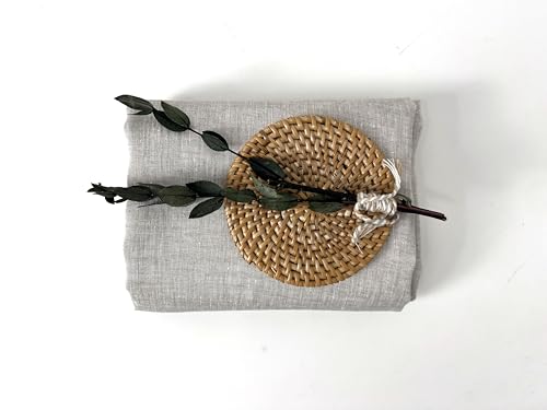 100% Linen Fabric – Lightweight – Two-Tone Effect – Pre-Washed Soft & Breathable – 52" Wide – by The Linen Lab (Light Natural, 3 Yard pre Cut) - color: Light Natural, size: 3 yard pre cut