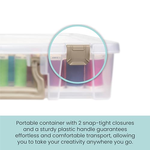 ArtBin Super Satchel Thread Box - Versatile Thread Storage for Sewing, Embroidery, and Quilting - 108 Pegs, Portable Design, Compatible with ArtBin Accessories - Made in USA, Transparent and Compact