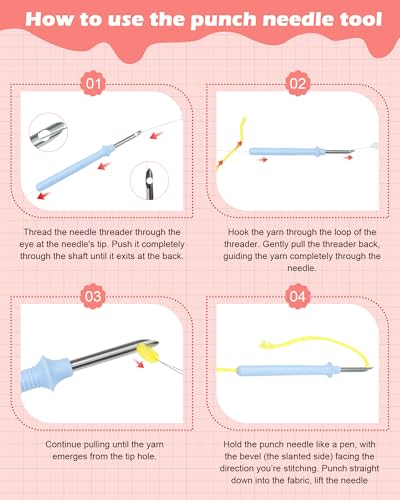 FIVEIZERO Yarn Punch Needle Craft Kit for Beginners,Blue Whale Pattern - color: Bluewhale