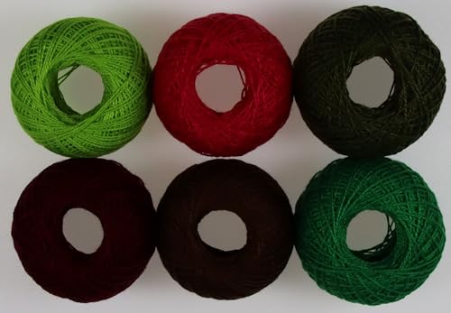 KCS Mercerized Pearl Cotton Thread Size 8 Crochet Needlework Embroidery Threads Ball (6, 15) - color: 15
