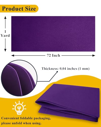 Purple Felt Fabric 72" x 36", Large Stiff Craft Felt Sheet by The Yard - color: Purple, size: 72" X 36" (1 Yard)