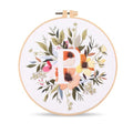 Harimau Letter Pattern P Embroidery Kit for Adult Beginners, Complete Starter Pack with 1 Hoop, Needles, Instruction Guide & Embroidery Stitch Video Tutorials - color: P