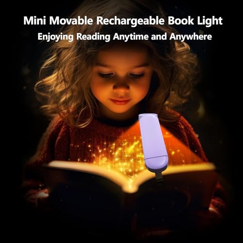 VAVOFO USB Rechargeable Book Light, Bookmark Clip on LED Reading Light - color: Purple