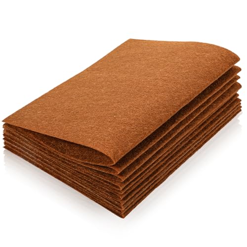 10 Pcs Brown Felt Sheets, 8" X 12" Soft Felt Sheets for Crafts, Felts Sheet for Crafts Sewing Quilting Project Patchwork