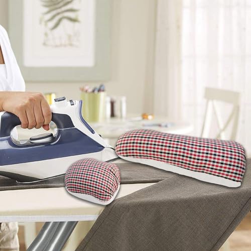 2 Pack Professional Tailor's Ham and Seam Roll Set, Tailors Ham for Ironing, Premium Pressing Sewing Tools, Ideal for Ironing Sleeves, Collars, Caps, Curved Seams Kit