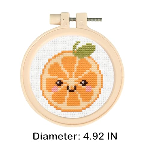 57lilina Cross Stitch Kits for Kids, 6 Set Easy Beginner Embroidery Pattern - color: Fruit B