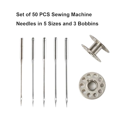 125 PCS Sewing Thread Assortment, 36 Colors 400yd Sewing Thread with Matched 36 Colors Bobbins, Plus 50 PCS Sewing Machine Needles for Home Sewing Machine