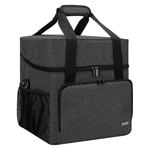 LUXJA Serger Machine Carrying Case with Bottom Wooden Board, Black - color: Black