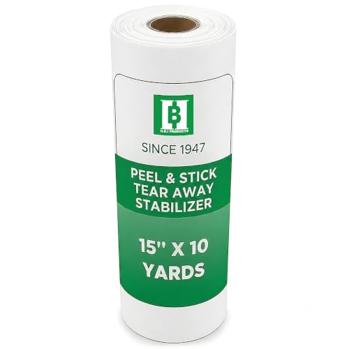 HBI Peel & Stick Tear Away Embroidery Stabilizer Roll, 15 in x 10 yd - size: 15" x 10 Yds