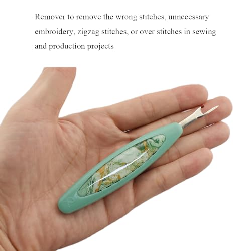 HAHIYO Vintage Style Seam Ripper with Ergonomic Grip Sewing Stitch Cutter and Thread Unpicker for Quilting Sewing Crafting Notions & Hemming - Ergonomic Stitch Remover Sewing Tool, Green 5-Inch 1PC