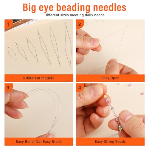 GarfxG 39 Pcs Beading Needles Set, 3 Types Beading Needle with Bead Tools - style: 39 PCS