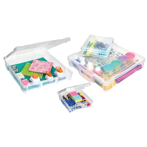 ArtBin 4-Piece Scrapbook Storage Set, Two 12x12 and Two 6x6 Boxes - size: 12" x 12" & 6" x 6" - 4-Piece Set (2 of Each)