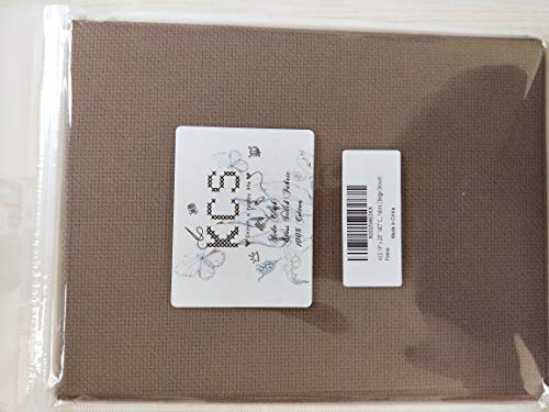 19" x 28" 14CT Counted Cotton Aida Cloth Cross Stitch Fabric (Coffee) - color: Coffee