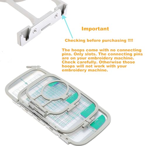 New brothread Embroidery Machine Hoop 4 in 1 Set - SA442+SA443+SA444+SA445 - size: 4 in 1 Set (1"x2.5", 4"x4", 5"x7", 5"x12")