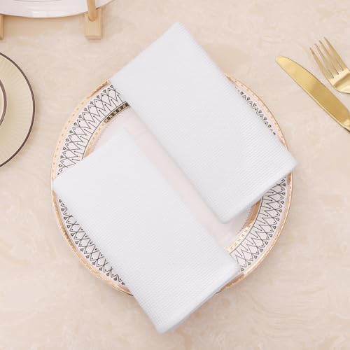 Homaxy 100% Cotton Waffle Weave Dish Cloths, 8 Pack, White - color: White, size: 12 x 12 - 8 Pack