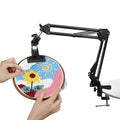 Embroidery Hoop Stand Adjustable Embroidery Stand Metal Embroidery Hoop Clamp Table Stand Suitable for Embroidery Hoops and Phone or Ipad(Black) - style: Black