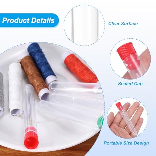 PATIKIL 3" Length Plastic Sewing Needle Storage Holder, 10 Pcs Portable Matte Embroidery Needle Pin Toothpick Storage Tubes Case for Craft Knitting, Red - color: Red, size: 3"