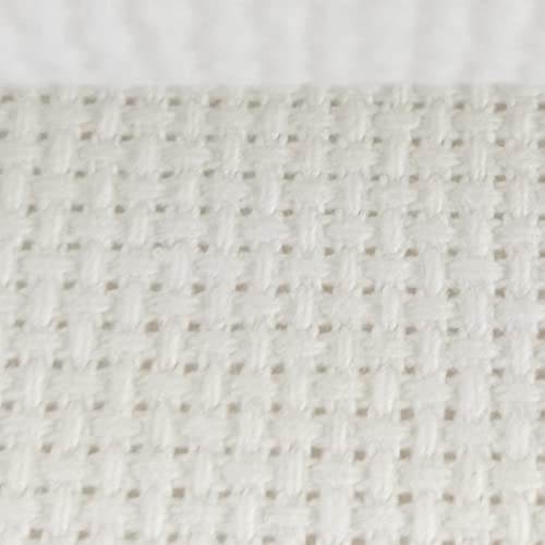 KCS 4/6 pc of 12" x 18" 30cmx45cm 16CT Counted Cotton Aida Cloth Cross Stitch Fabric (White, 6 pc) - color: White, size: 6 pc