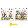 Peacoblue Fence and Roses Rub On Transfers for Furniture Craft 6"x12" - style: Fence and Roses