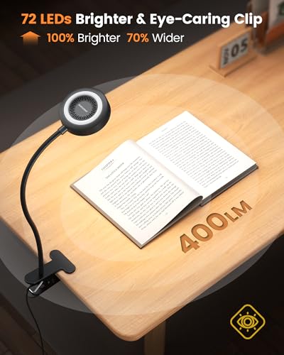 Glocusent 72 LED Desk Lamp for Dorm,Amber Night Light with Remote Control - color: Black with Remote