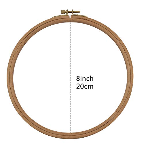 2 Pack 8'' Embroidery Hoop, guofa 20CM Round Beech Wood Cross Stitch Hoops, Decorative Hanging Stitch Hoops Frames for Craft - style: 8 inch