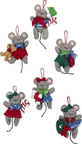 Bucilla 89288E Felt Applique Christmas Ornament Kit, Night Before Christmas, Set of 6