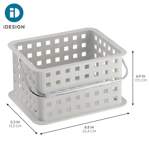 iDesign Shower Caddy Basket with Handle, Light Gray - color: Light Gray, style: Pack of 1