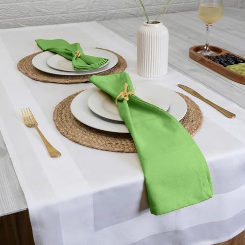 Blue Needles Solid Cloth Napkins 100% Cotton Set of 12-18 x 18 Inches - color: Apple Green, size: 18" x 18" (Set of 12)