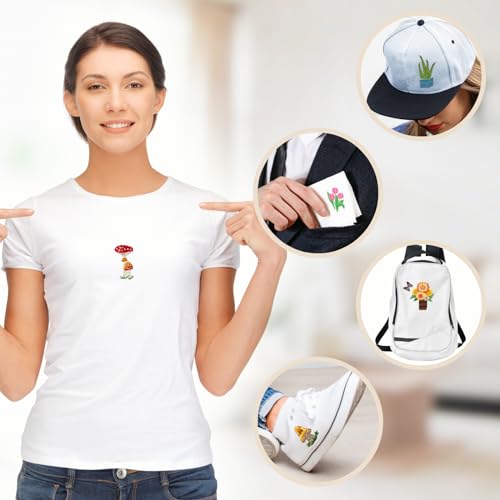 66 Pcs Water Soluble Embroidery Patterns Stick and Stitch Embroidery Designs Paper Wash Away Dissolvable Embroidery Transfer Patterns Pre-Printed Botanical Water Soluble Stabilizer for Embroidery