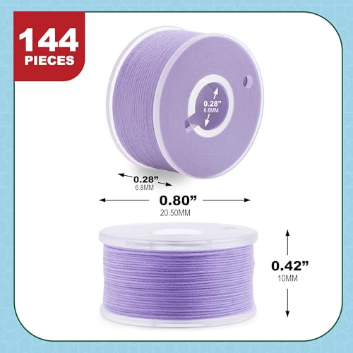 Mandala Crafts Lavender 15J SA156 Prefilled Bobbin Thread, 144 PCs - color: Lavender, size: Size A 144 X 142 Yards