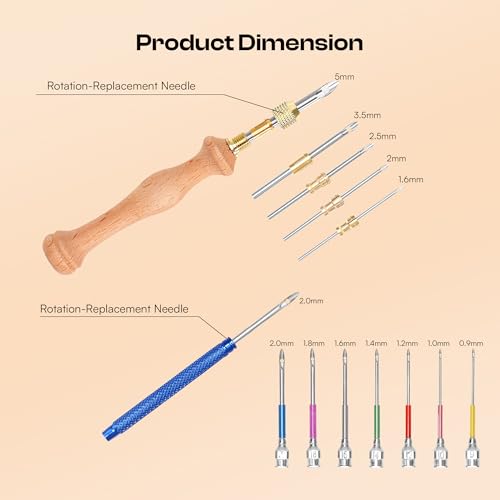 Pllieay 36PCS Punch Needle Kit for DIY Embroidery - Punch Needle with Finger Cots, Wooden Handles, Storage Bag, Ideal for Punch Needle Kits Adults Beginner - size: 36pcs Punch Needle