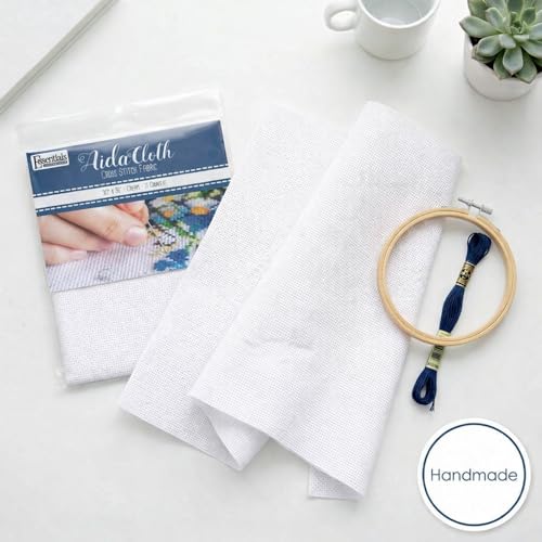 14 Count Aida Cloth Pure White 30X36 Cross Stitch Fabric Embroidery for